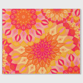 Overlapping Mandala Oranje Roze Geel Cadeaupapier (Vlak)
