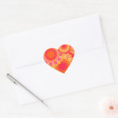 Overlapping Mandala Oranje Roze Geel Hart Sticker (Envelop)
