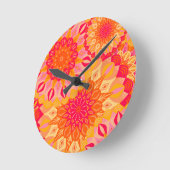 Overlapping Mandala Oranje Roze Geel Ronde Klok (Hoek)