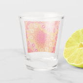 Overlapping Mandala Oranje Roze Geel Shot Glas (Achterkant)