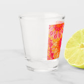 Overlapping Mandala Oranje Roze Geel Shot Glas (Links)