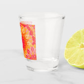 Overlapping Mandala Oranje Roze Geel Shot Glas (Rechts)