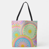 Overlapping Mandala Roze Blauw Geel Mint Paars Tote Bag (Voorkant)