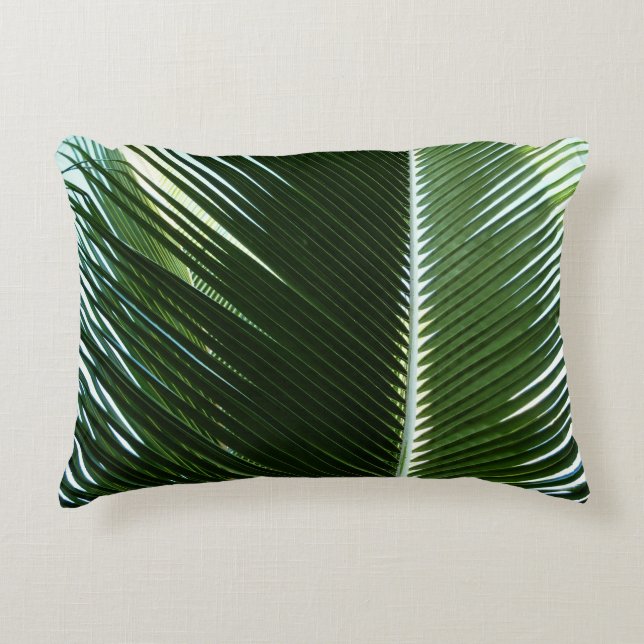 Overlapping Palm Fronds Tropical Green Abstract Accent Kussen (Voorkant)