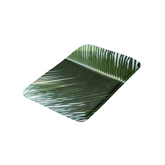 Overlapping Palm Fronds Tropical Green Abstract Badmat (Gekanteld)