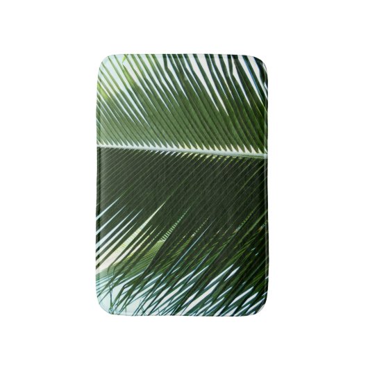 Overlapping Palm Fronds Tropical Green Abstract Badmat (Voorkant Verticaal)