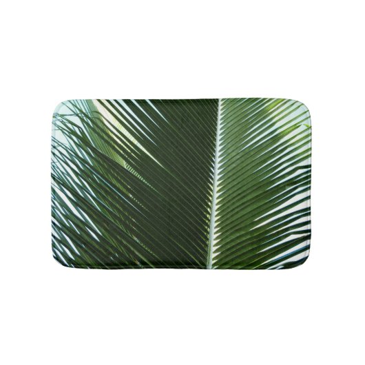 Overlapping Palm Fronds Tropical Green Abstract Badmat (Voorkant)