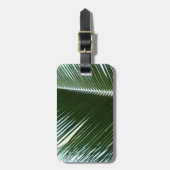 Overlapping Palm Fronds Tropical Green Abstract Bagagelabel (Voorkant verticaal)