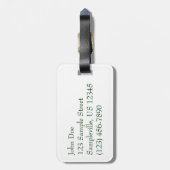 Overlapping Palm Fronds Tropical Green Abstract Bagagelabel (Achterkant verticaal)
