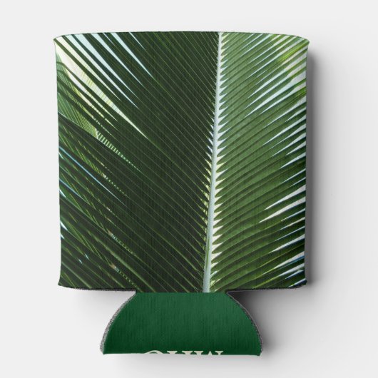 Overlapping Palm Fronds Tropical Green Abstract Blikjeskoeler (Achterkant)