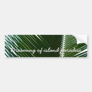 Overlapping Palm Fronds Tropical Green Abstract Bumpersticker