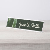 Overlapping Palm Fronds Tropical Green Abstract Bureau Naambordje (Voorkant)