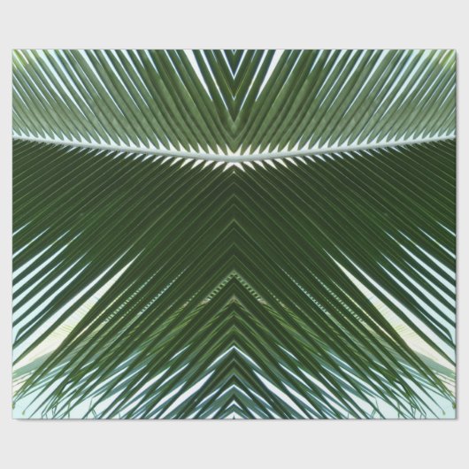 Overlapping Palm Fronds Tropical Green Abstract Cadeaupapier (Zoom)