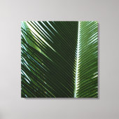 Overlapping Palm Fronds Tropical Green Abstract Canvas Afdruk (Voorkant)