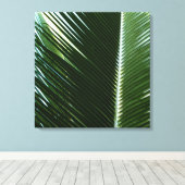Overlapping Palm Fronds Tropical Green Abstract Canvas Afdruk (Insitu (Houten vloer))