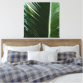 Overlapping Palm Fronds Tropical Green Abstract Canvas Afdruk (Insitu (Slaapkamer))