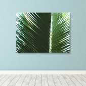 Overlapping Palm Fronds Tropical Green Abstract Canvas Afdruk (Insitu (Houten vloer))