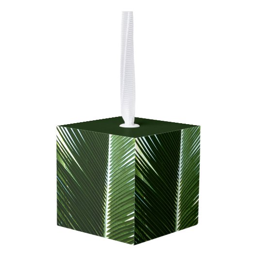 Overlapping Palm Fronds Tropical Green Abstract Decoratie (Achter hoekig)