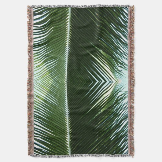 Overlapping Palm Fronds Tropical Green Abstract Deken (Voorkant Verticaal)