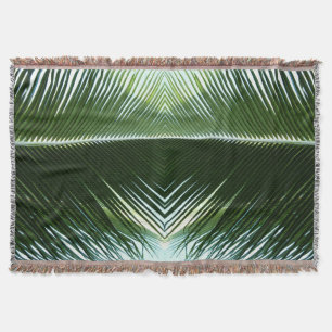 Overlapping Palm Fronds Tropical Green Abstract Deken