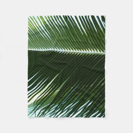 Overlapping Palm Fronds Tropical Green Abstract Fleece Deken (Voorkant)
