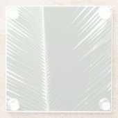 Overlapping Palm Fronds Tropical Green Abstract Glazen Onderzetter (Achterkant)