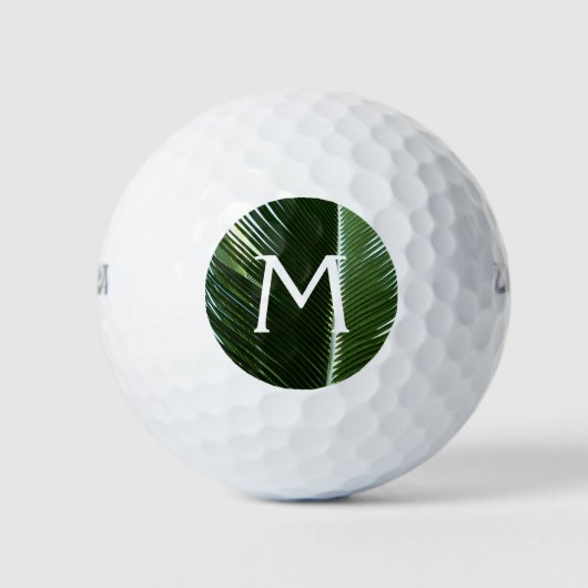 Overlapping Palm Fronds Tropical Green Abstract Golfballen (Voorkant)