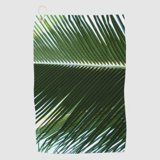 Overlapping Palm Fronds Tropical Green Abstract Golfhanddoek (Voorkant)