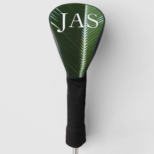 Overlapping Palm Fronds Tropical Green Abstract Golfheadcover (Voorkant)