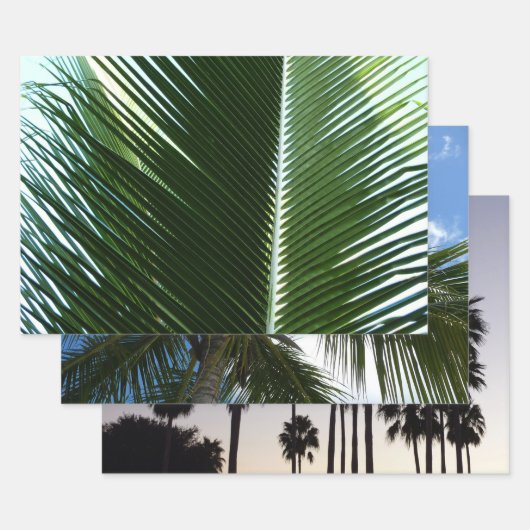 Overlapping Palm Fronds Tropical Green Abstract Inpakpapier Vel (Set)