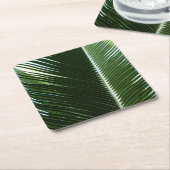 Overlapping Palm Fronds Tropical Green Abstract Kartonnen Onderzetters (Schuin)