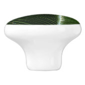 Overlapping Palm Fronds Tropical Green Abstract Keramische Knop (Zijkant)