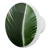 Overlapping Palm Fronds Tropical Green Abstract Keramische Knop (Rechts)