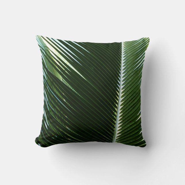 Overlapping Palm Fronds Tropical Green Abstract Kussen (Voorkant)