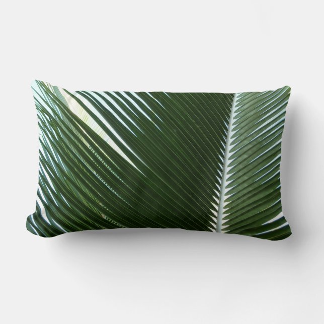 Overlapping Palm Fronds Tropical Green Abstract Kussen (Voorkant)
