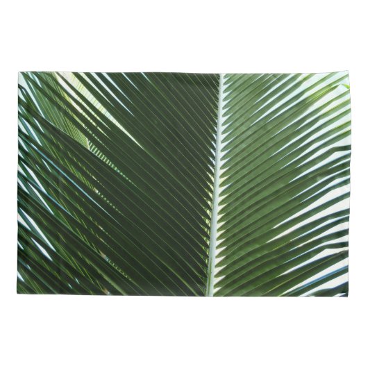 Overlapping Palm Fronds Tropical Green Abstract Kussensloop (Achterkant)