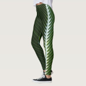Overlapping Palm Fronds Tropical Green Abstract Leggings (Links)
