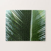 Overlapping Palm Fronds Tropical Green Abstract Legpuzzel (Horizontaal)