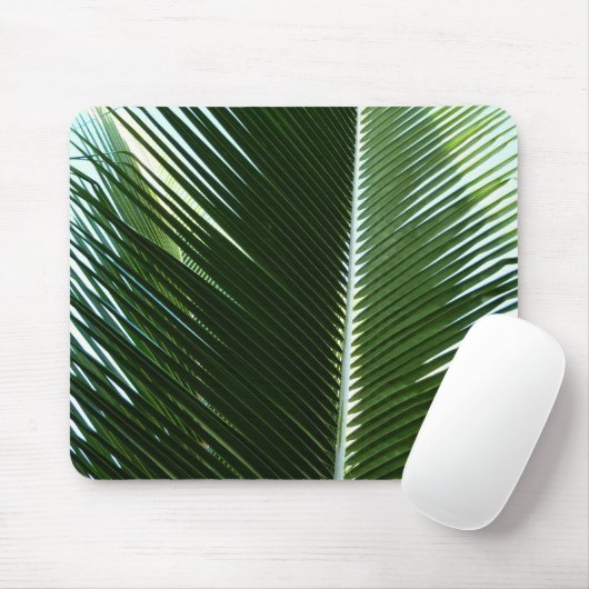 Overlapping Palm Fronds Tropical Green Abstract Muismat (Met muis)