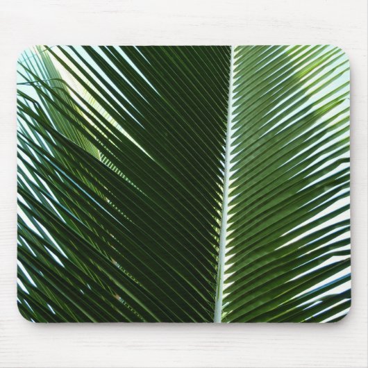 Overlapping Palm Fronds Tropical Green Abstract Muismat (Voorkant)