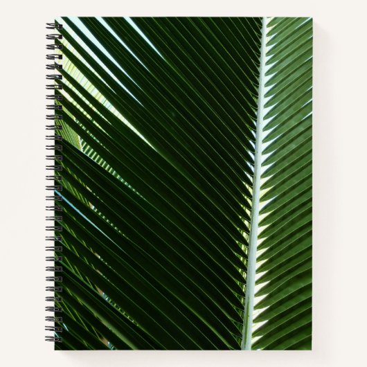 Overlapping Palm Fronds Tropical Green Abstract Notitieboek (Voorkant)