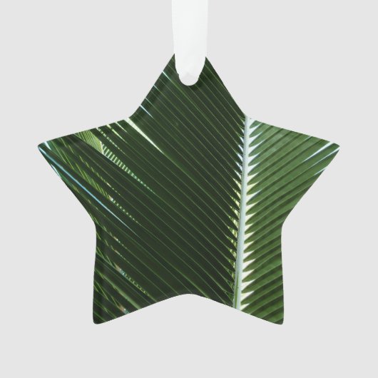 Overlapping Palm Fronds Tropical Green Abstract Ornament (voorkant)