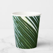 Overlapping Palm Fronds Tropical Green Abstract Papieren Bekers (Voorkant)