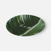 Overlapping Palm Fronds Tropical Green Abstract Papieren Bordje (Gekanteld)