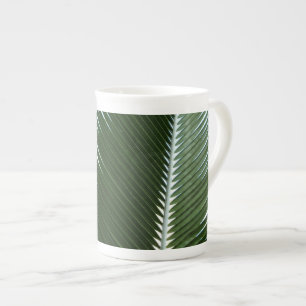 Overlapping Palm Fronds Tropical Green Abstract Porselein Kop