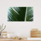 Overlapping Palm Fronds Tropical Green Abstract Poster (Keuken)