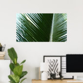 Overlapping Palm Fronds Tropical Green Abstract Poster (Thuiskantoor)