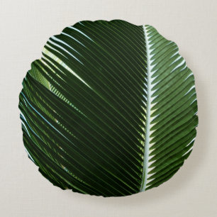 Overlapping Palm Fronds Tropical Green Abstract Rond Kussen