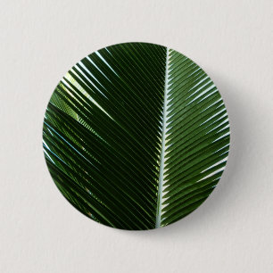 Overlapping Palm Fronds Tropical Green Abstract Ronde Button 5,7 Cm