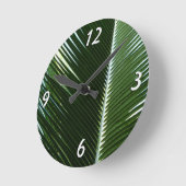 Overlapping Palm Fronds Tropical Green Abstract Ronde Klok (Hoek)